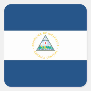 Nicaragua Flag Square Sticker