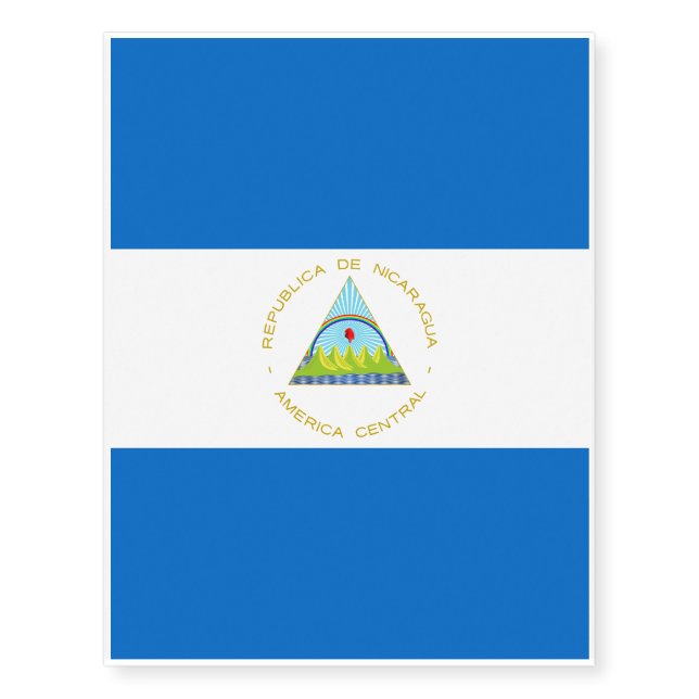 Nicaragua flag temporary tattoos (Front)