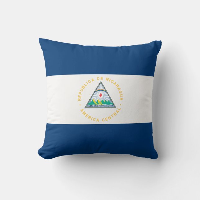 Nicaragua Flag Throw Pillow (Front)