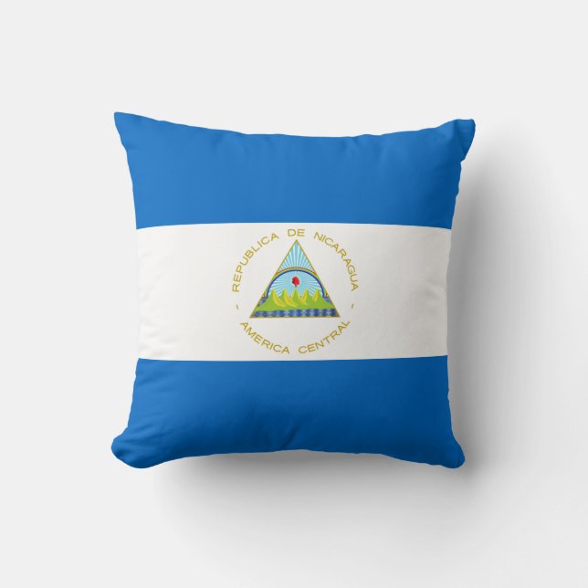 Nicaragua Flag Throw Pillow (Front)