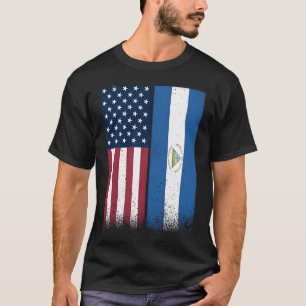 Nicaragua Flag USA And Nicaragua Flags Proud Nica T-Shirt