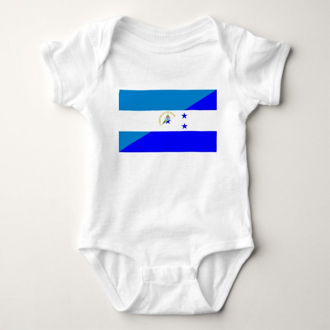 nicaragua honduras flag country half flag symbol baby bodysuit (Front)