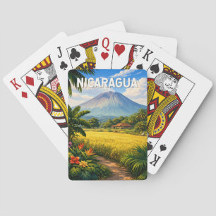 Nicaragua Illustration Travel Art Vintage Poker Cards