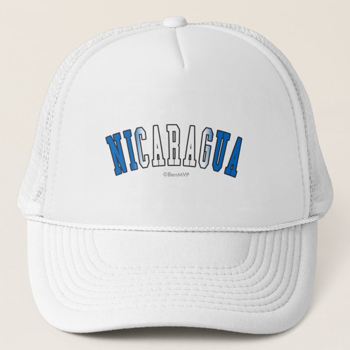 Nicaragua in National Flag Colors Hat