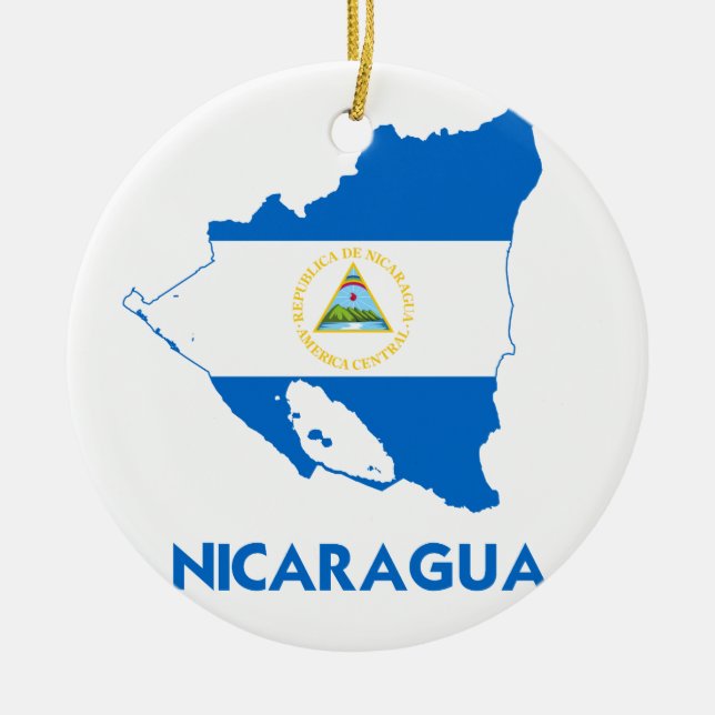 NICARAGUA MAP CERAMIC ORNAMENT (Front)