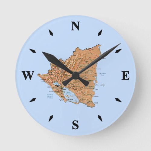 Nicaragua Map Clock