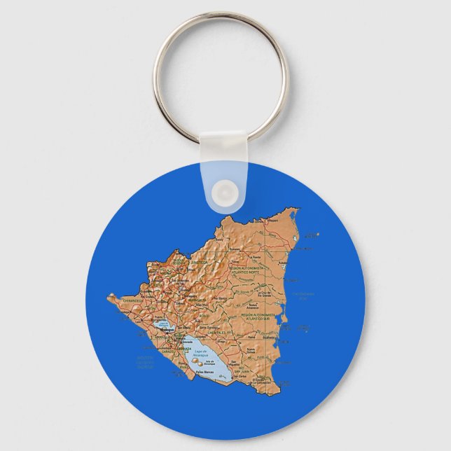 Nicaragua Map Keychain (Front)