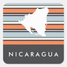 Nicaragua Map: Modern Stripes