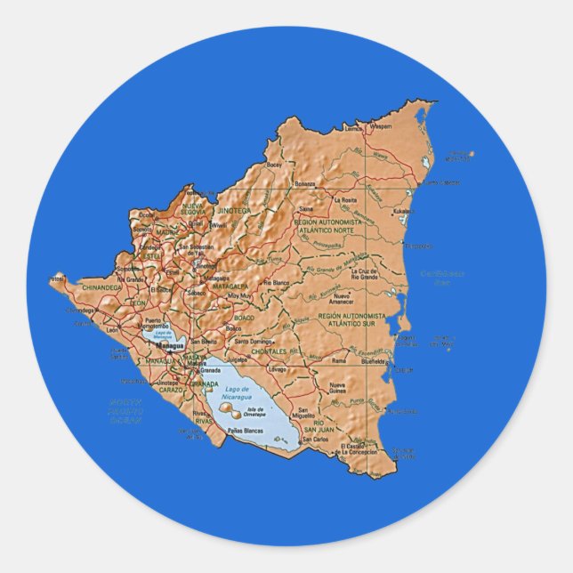 Nicaragua Map Sticker (Front)