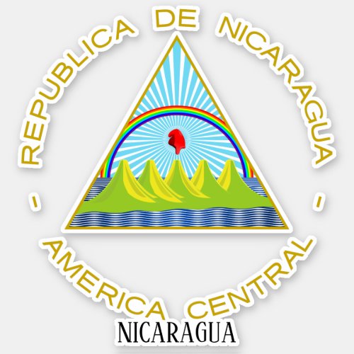 Nicaragua National Coat Of Arms Patriotic Sticker