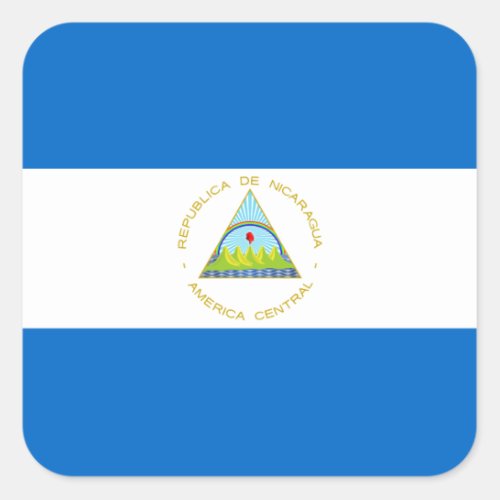 Nicaragua National World Flag Square Sticker