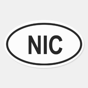 Nicaragua "NIC" Oval Sticker