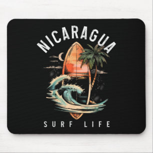 Nicaragua Nica Surf Vintage Surfing Surfer Mouse Pad