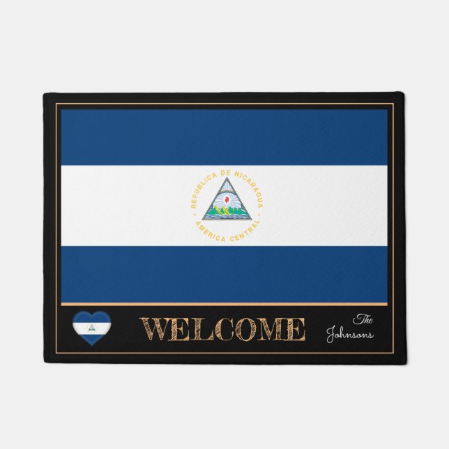 Nicaragua & Nicaragua Flag mats /sports Welcome (Front)