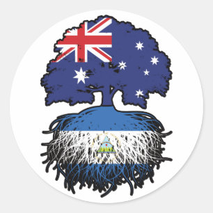 Nicaragua Nicaraguan Australian Australia Tree Classic Round Sticker