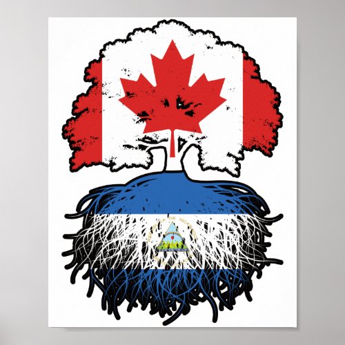 Nicaragua Nicaraguan Canadian Canada Tree Roots Poster