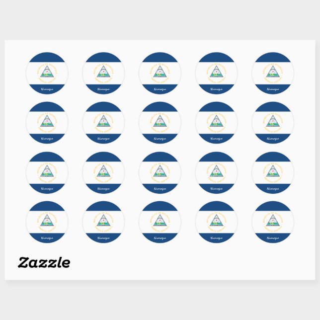 Nicaragua & Nicaraguan flag patriots / sports Classic Round Sticker (Sheet)