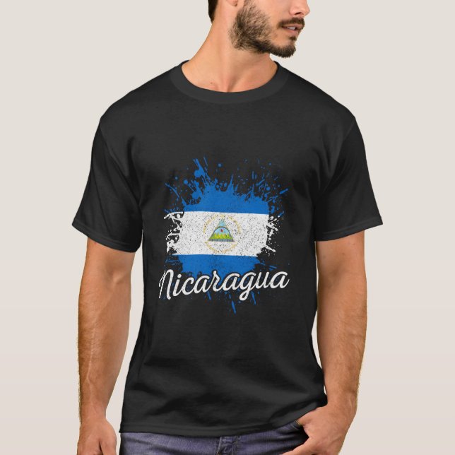 Nicaragua Nicaraguan Flag Pride Nica T-Shirt (Front)