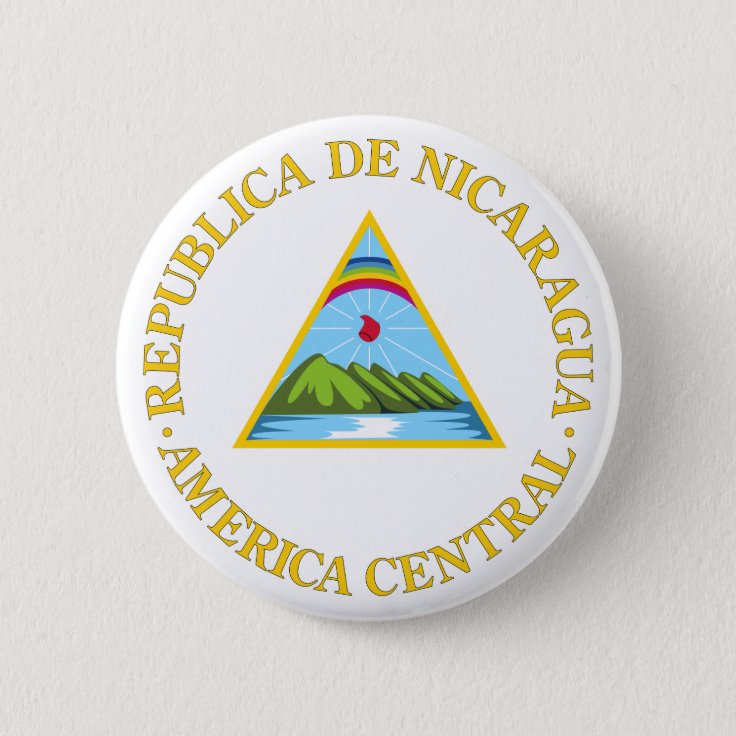 Nicaragua Official Coat Of Arms Heraldry Symbol Button | Zazzle