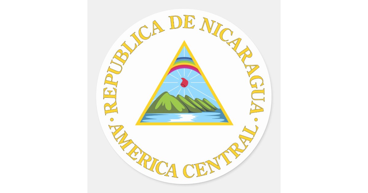 Download Nicaragua Official Coat Of Arms Heraldry Symbol Classic Round Sticker | Zazzle.com