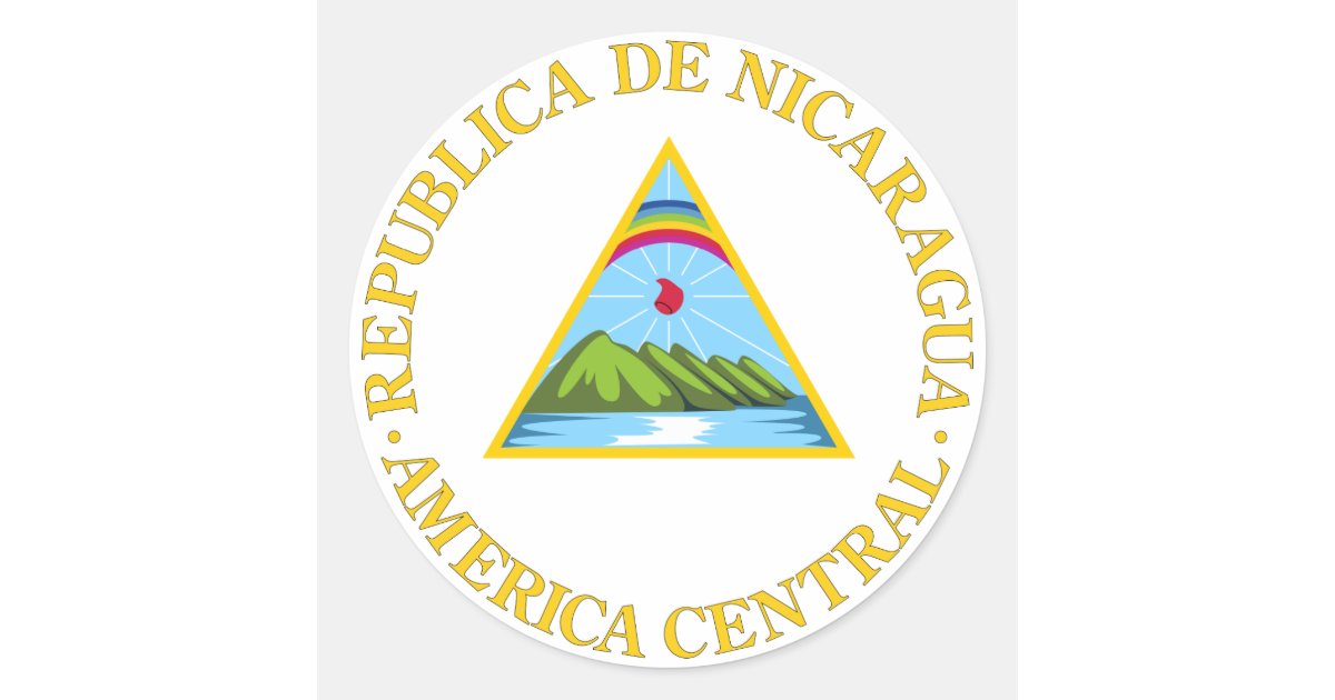 Download Nicaragua Official Coat Of Arms Heraldry Symbol Classic Round Sticker | Zazzle.com