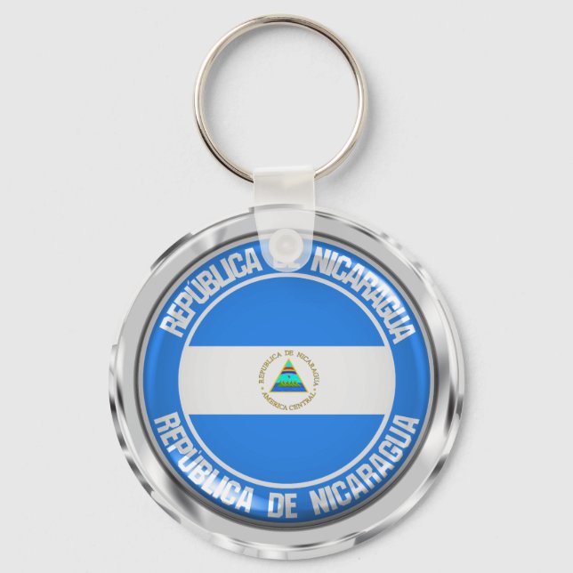 Nicaragua Round Emblem Keychain (Front)