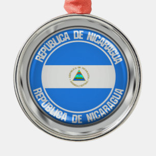 Nicaragua Round Emblem Metal Ornament