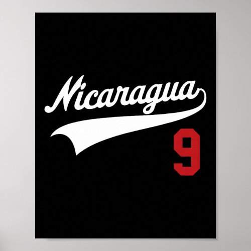 Nicaragua Soccer Jersey Camiseta Baseball Beisbol  Poster
