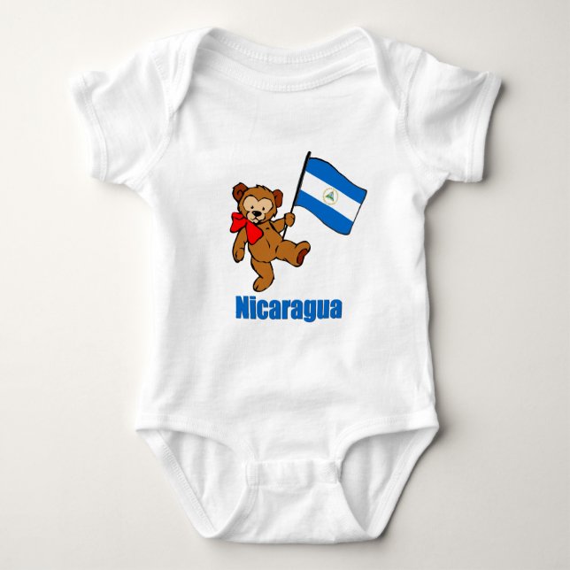 Nicaragua Teddy Bear Baby Bodysuit (Front)