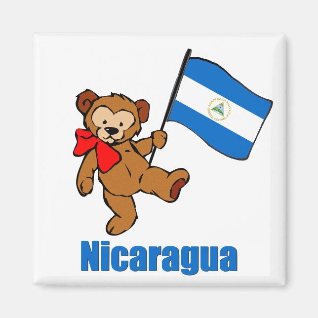 Nicaragua Teddy Bear Magnet (Front)