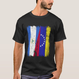 Nicaragua Venezuela Half Flag Nicaraguan Venezuela T-Shirt