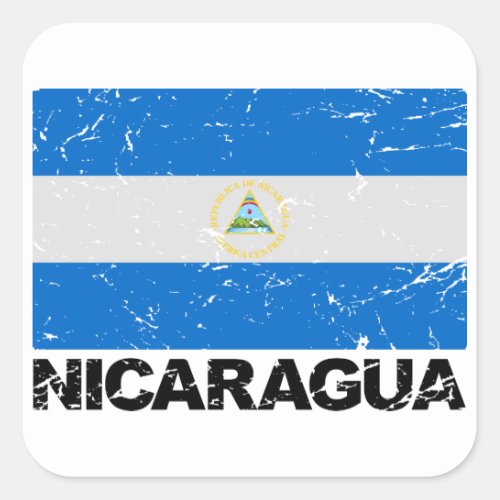 Nicaragua Vintage Flag Square Sticker