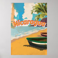Nicaragua Vintage vacation Poster