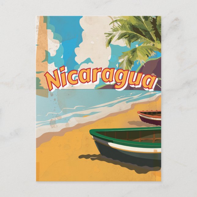 Nicaragua Vintage vacation Poster Postcard (Front)