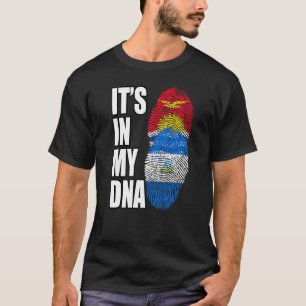 Nicaraguan And Kiribati Mix Dna Heritage Flag T-Shirt
