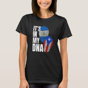 Nicaraguan And Puerto Rican DNA Flag Heritage T-Shirt