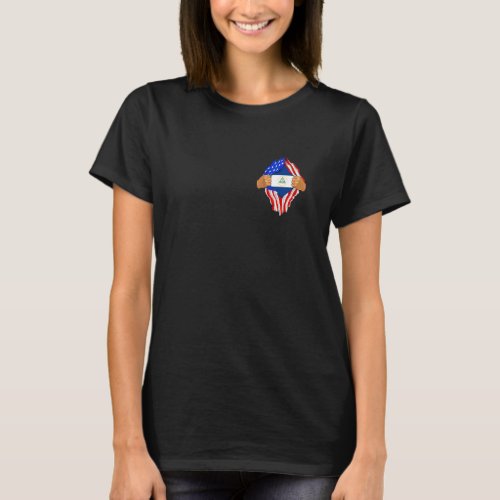 Nicaraguan Blood Inside Me   Nicaragua Flag   T-Shirt