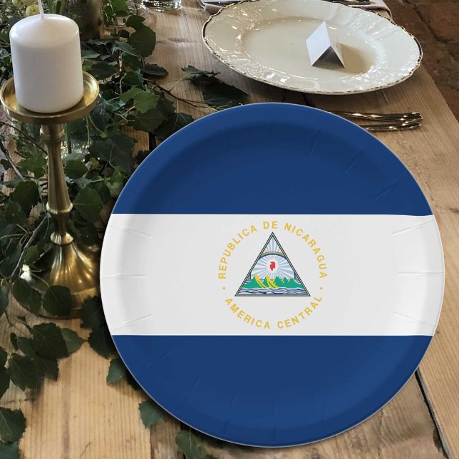 Nicaraguan Flag plates, party, sports, Nicaragua Paper Plates (Creator Uploaded)