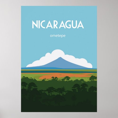 Nicargua vintage travel poster