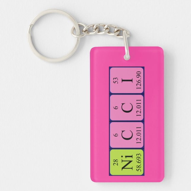 Nicci periodic table name keyring (Front)