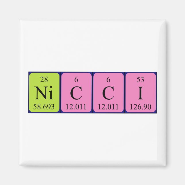 Nicci periodic table name magnet (Front)
