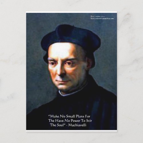 Niccolo Machiavelli Power Wisdom Quote Gifts Postcard