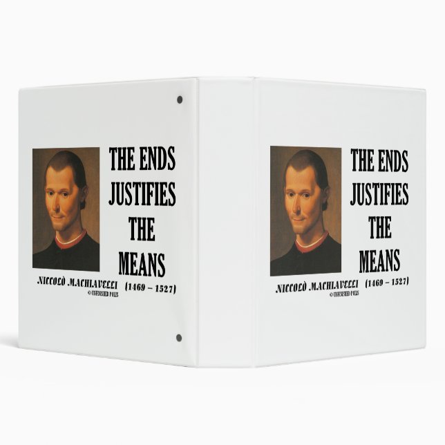 Niccolo Machiavelli The Ends Justifies The Means 3 Ring Binder (Background)