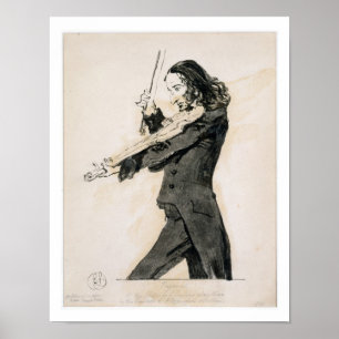 Niccolo Paganini (1782-1840) Playing the Violin, 1 Poster
