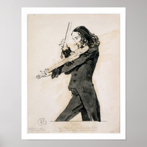Niccolo Paganini 1782_1840 Playing the Violin 1 Poster