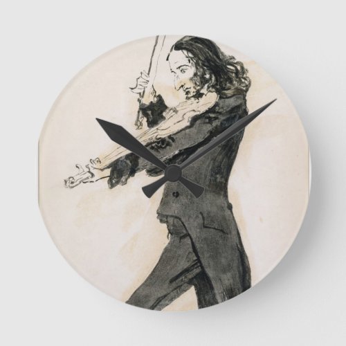 Niccolo Paganini 1782_1840 Playing the Violin 1 Round Clock