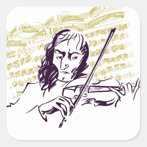 Niccolo Paganini Square Sticker