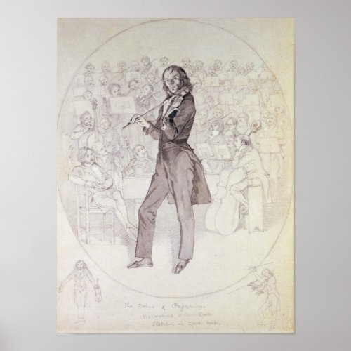Niccolo Paganini  violinist Poster