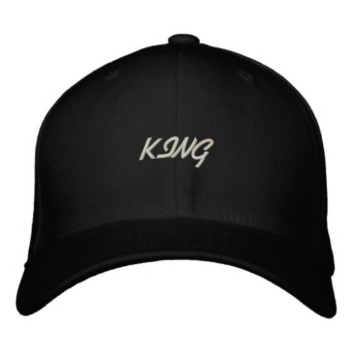Nice and Handsome King Text Basic Flexfit Wool  Embroidered Baseball Cap