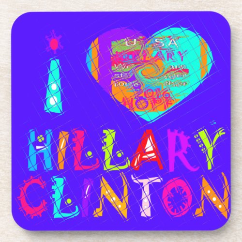 Nice and lovey Amazing Hope Hillary for USA Colors Coaster